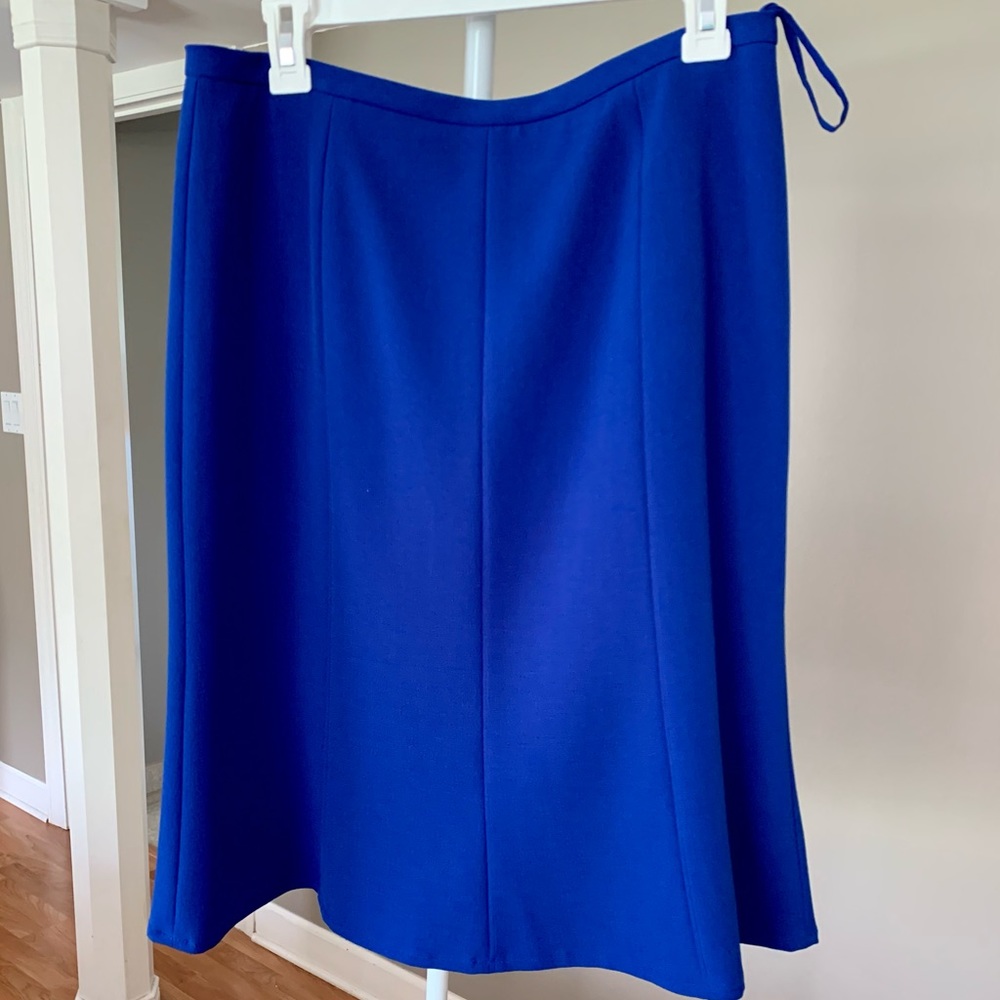 Blue Flared Pencil Skirt